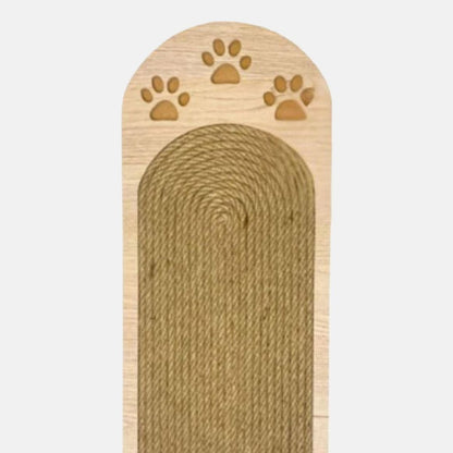 Placa de zgariat ovala din sisal impletit, cu imprimeu labute