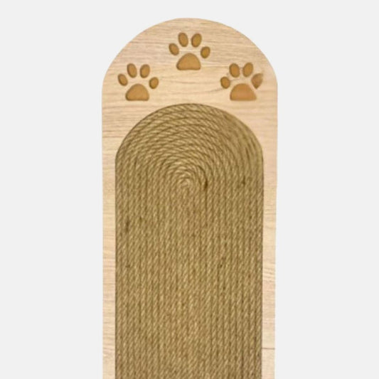 Placa de zgariat ovala din sisal impletit, cu imprimeu labute