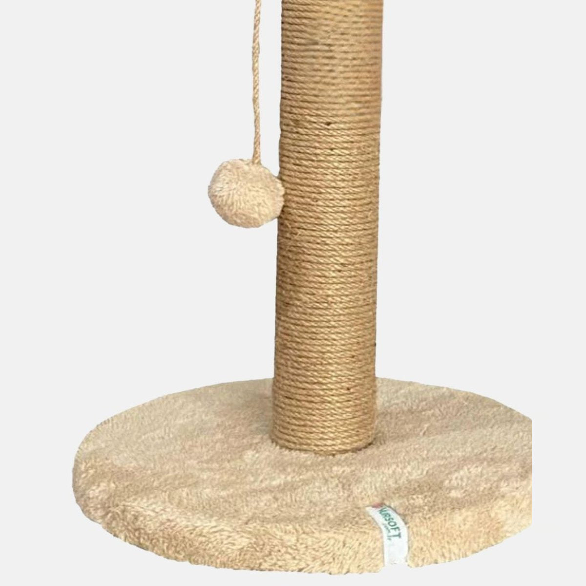 Stalp de zgariat Coris din sisal, cu baza rotunda crem