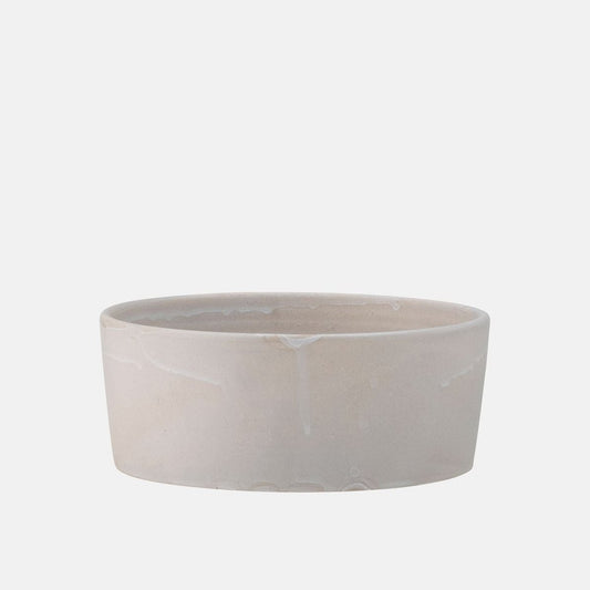 Bol din ceramica gri cu labuta in relief, model Feeding Buddy