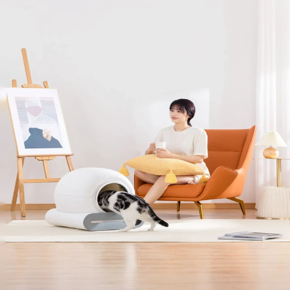 Litiera automata smart Plus pentru pisici, cu eliminare a mirosurilor
