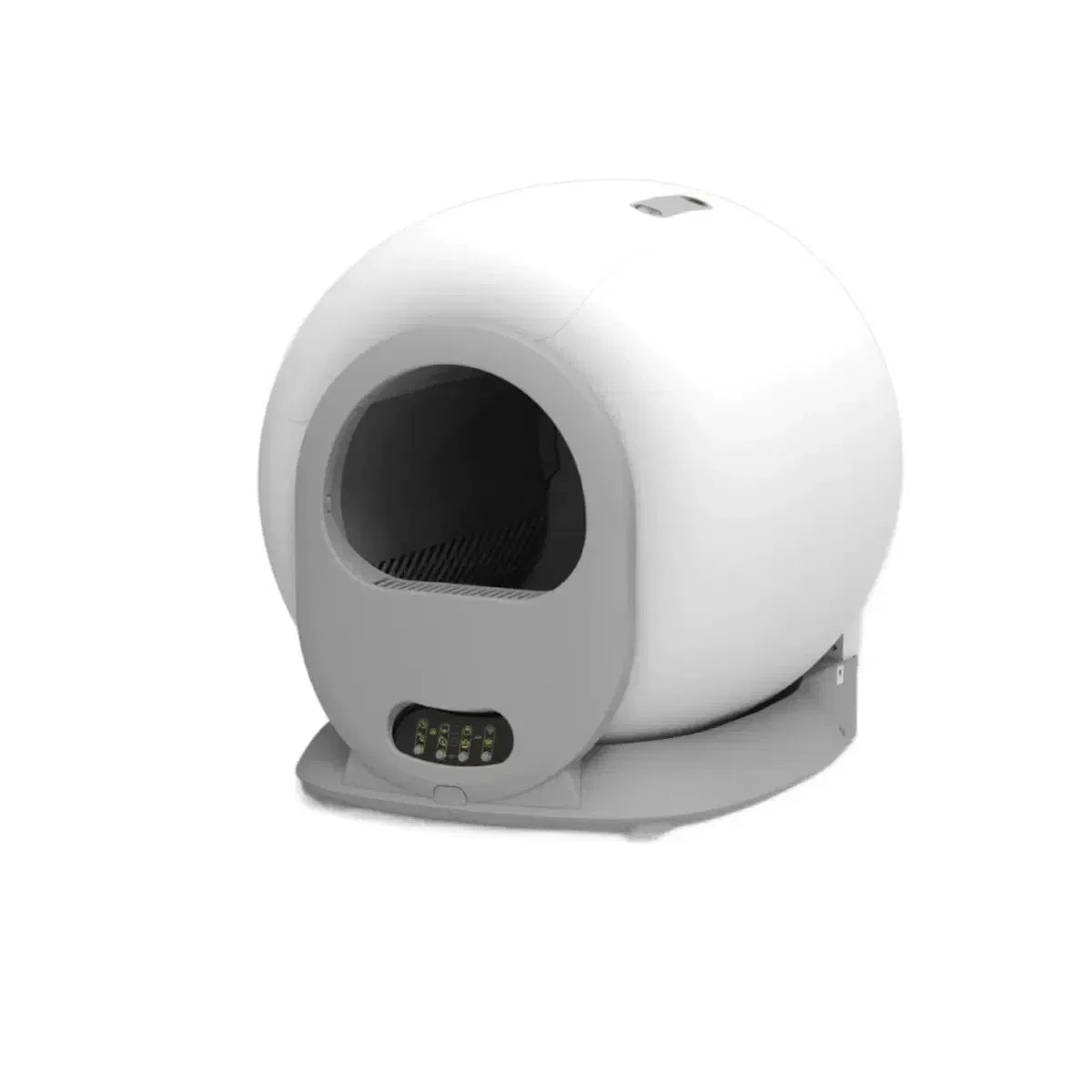 Litiera automata Smart PRO alba, cu capac rotund, pentru pisici