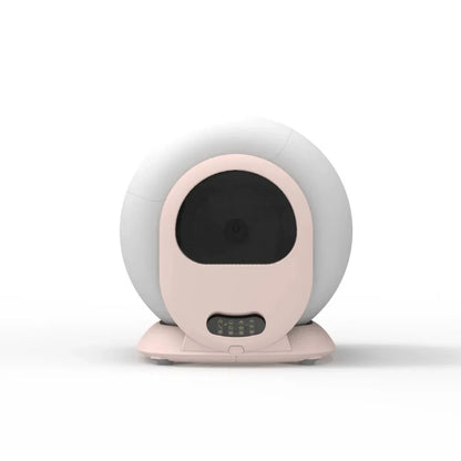 Litiera automata Smart PRO alba, cu capac rotund, pentru pisici